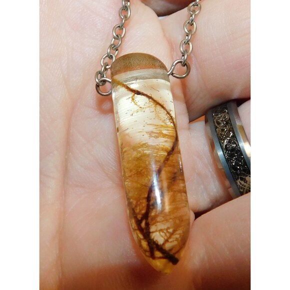 Handmade Fairycore Mossy Vine Resin Necklace - Picture 5 of 5